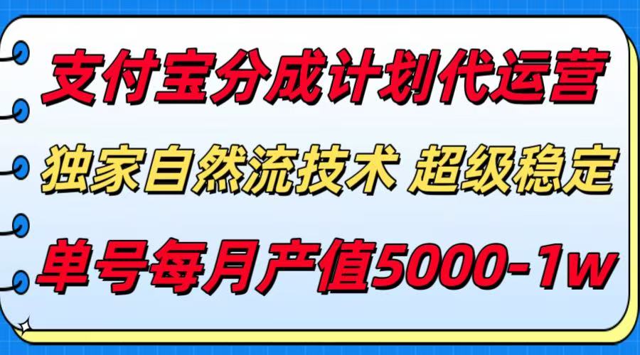 支付宝分成计划代运营，独家自然流技术，收益稳定，单号月产5000＋-51云资源