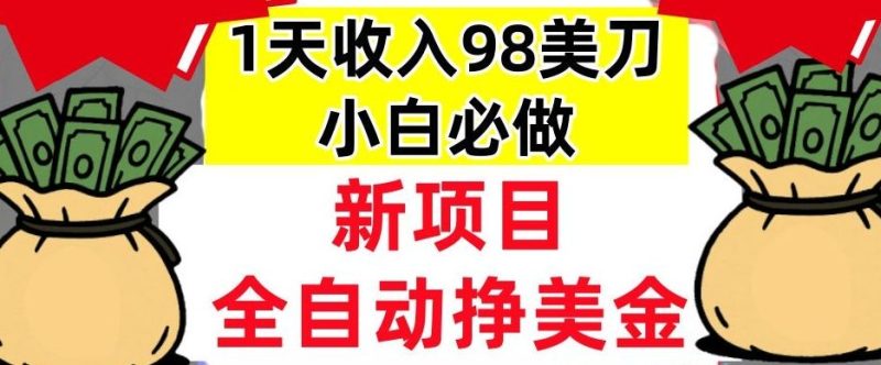 新项目,全自动挣美刀,1天收入98刀,0门槛,适合新人的被动收入(最终版本)-51云资源