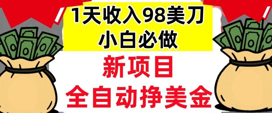 新项目，全自动挣美刀，1天收入98刀，0门槛，适合新人的被动收入（最终版本）-51云资源