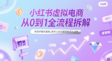 小红书虚拟电商从0到1全流程拆解，手把手教你复制，新手小白也能轻松月入过W-51云资源