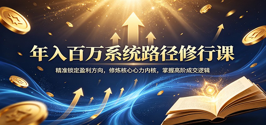 年入百万系统路径修行课：精准锁定盈利方向，修炼核心心力内核，掌握高阶成交逻辑-51云资源