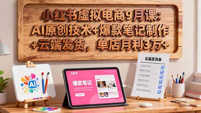 （16287期）小红书虚拟电商9月课：AI原创技术 爆款笔记制作 云端发货，单店月利3万-51云资源