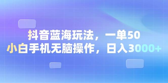 (13729期)抖音蓝海玩法,一单50,小白手机无脑操作,日入3000-51云资源