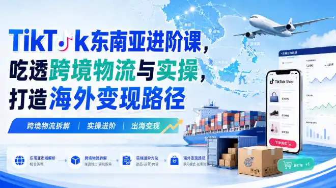 TikTok东南亚进阶课,吃透跨境物流与实操,打造海外变现路径-51云资源