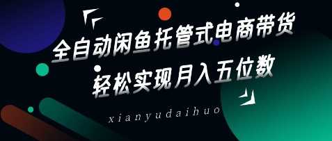 全自动闲鱼托管式电商带货，轻松实现月入五位数【揭秘】-51云资源
