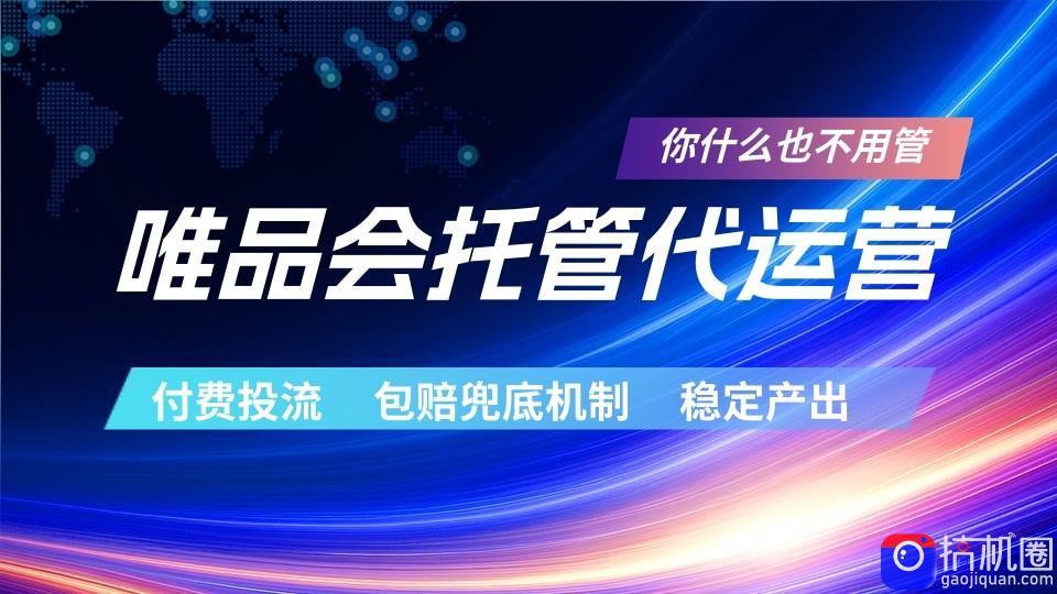 唯品会托管代运营 付费投流玩法 包赔兜底机制 稳定产出-51云资源