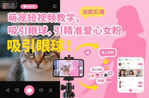 萌宠短视频教学，吸引眼球，引精准爱心女粉-51云资源