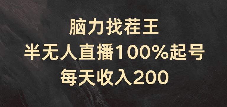 脑力找茬王，半无人直播100%起号，每天收入200 【揭秘】-51云资源