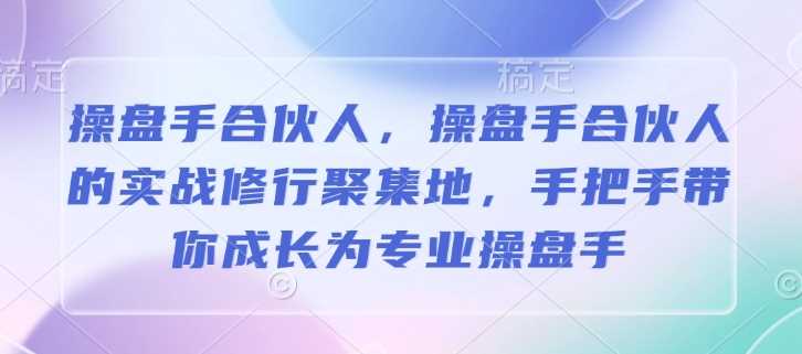 操盘手合伙人，操盘手合伙人的实战修行聚集地，手把手带你成长为专业操盘手-51云资源