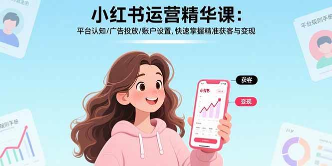 (15795期)小红书运营精华课:平台认知/广告投放/账户设置,快速掌握精准获客与变现-51云资源