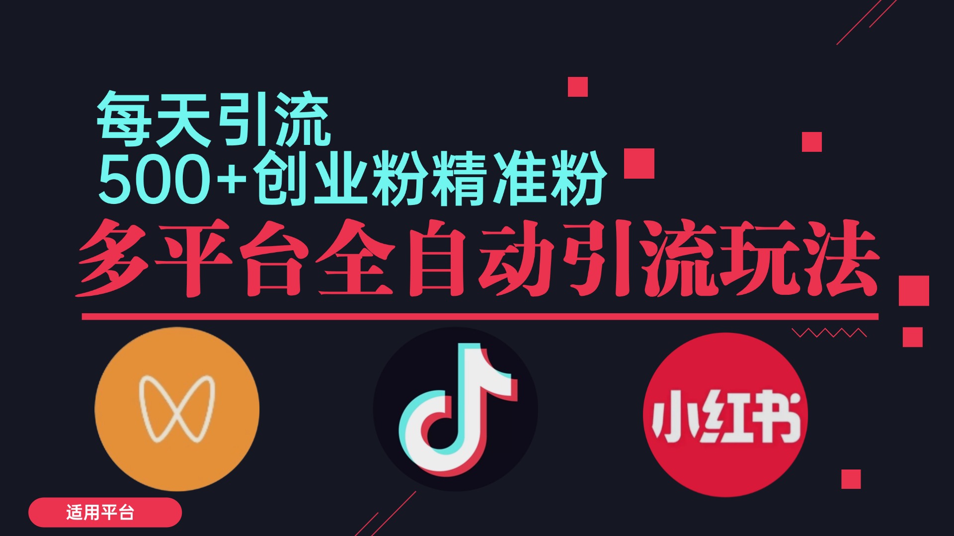 （12765期）小红书抖音视频号截流自热全平台引流打法，全自动引流【日引2000 精准…