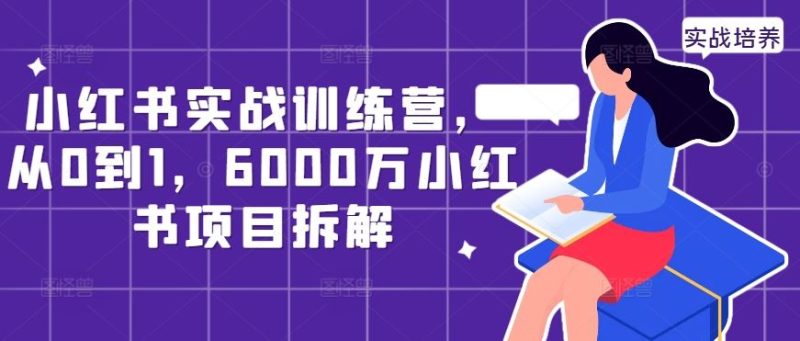 小红书实战训练营,从0到1,6000万小红书项目拆解-51云资源