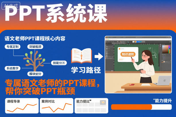 PPT系统课,专属语文老师的PPT课程,帮你突破PPT瓶颈-51云资源