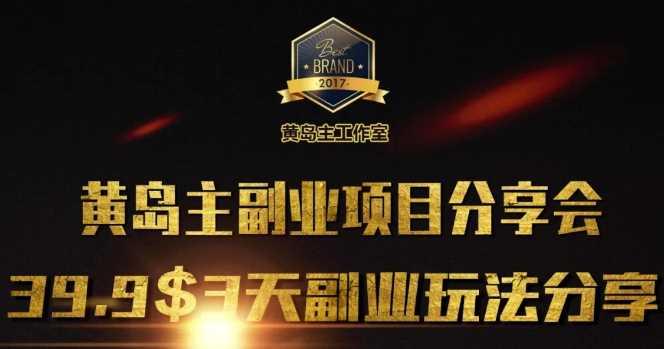 黄岛主副业分享会1期:3天3个副业玩法,速度上车