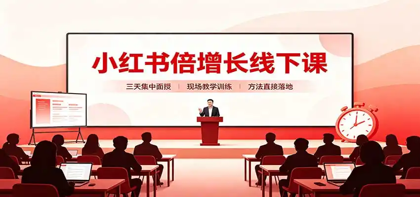 小红书倍增长线下课：三天集中面授，拆解选品、素材制作与起号全链路-51云资源
