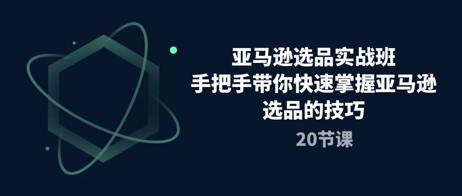 （10533期）亚马逊选品实战班，手把手带你快速掌握亚马逊选品的技巧（20节课）-51云资源