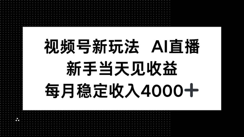 （16080期）视频号新玩法AI直播，新手小白当天见收益，月入4000-51云资源