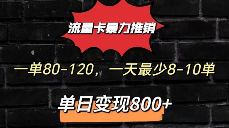 流量卡暴力推销模式一单80-170元一天至少10单，单日变现800元-51云资源