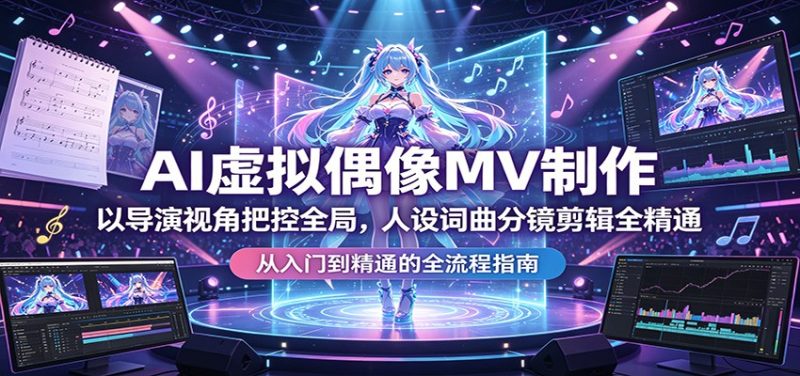 AI虚拟偶像MV制作:以导演视角把控全局,人设词曲分镜剪辑全精通-51云资源