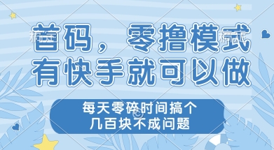 首码零撸项目,有快手就可以做,每天业务时间搞个几张不是问题【揭秘】-51云资源