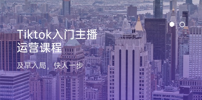 Tiktok入门主播运营课程,及早入局,快人一步(11节)