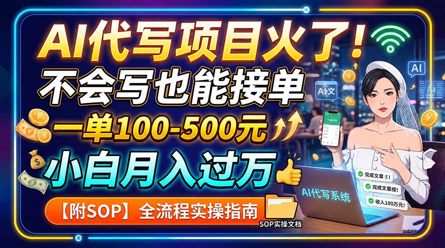 AI代写项目火了！不会写也能接单，一单100-500元，小白月入过万【附SOP】-51云资源