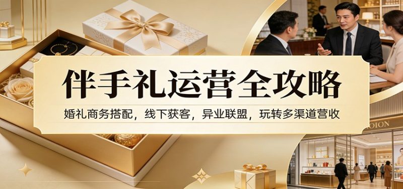 伴手礼运营全攻略:婚礼商务搭配,线下获客,异业联盟,玩转多渠道营收-51云资源