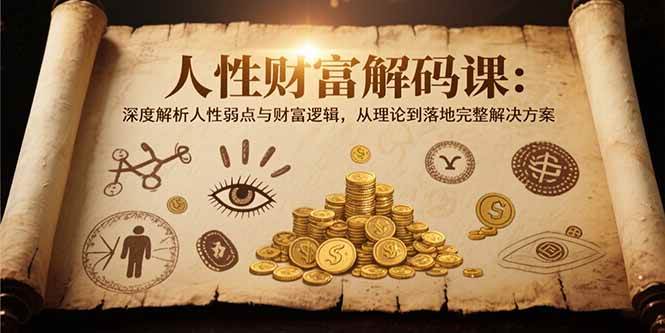 (15434期)人性财富解码课6.0:深度解析人性弱点与财富逻辑,理论到落地完整解决方案-51云资源