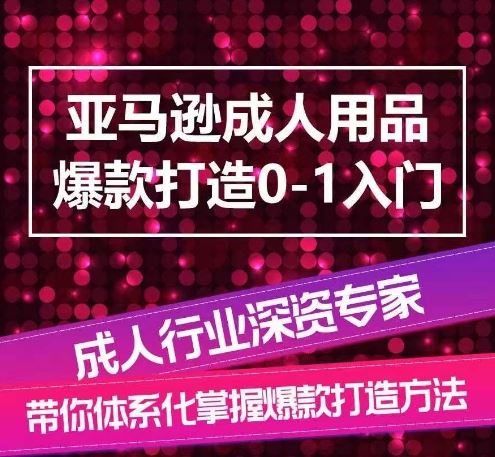 亚马逊成人用品爆款打造0-1入门，系统化讲解亚马逊成人用品爆款打造的流程-51云资源