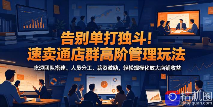 告别单打独斗！速卖通店群高阶管理玩法，吃透团队搭建、人员分工、薪资激励，轻松规模化放大店铺收益-51云资源
