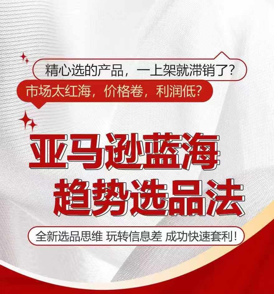 亚马逊蓝海趋势选法，全新选品思维，玩转信息差-51云资源