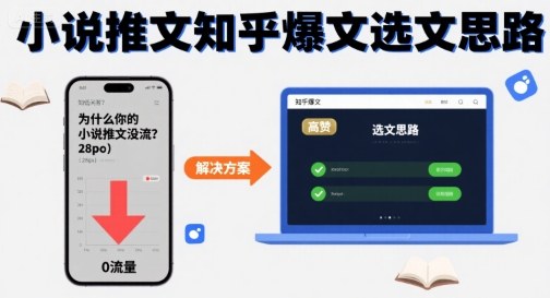 为什么你的小说推文没流量？小说推文知乎爆文选文思路-51云资源