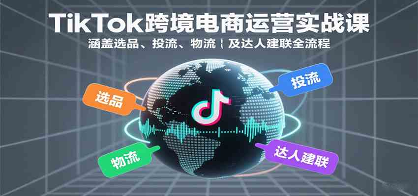 TikTok跨境电商运营实战课：涵盖选品、投流、物流及达人建联全流程-51云资源