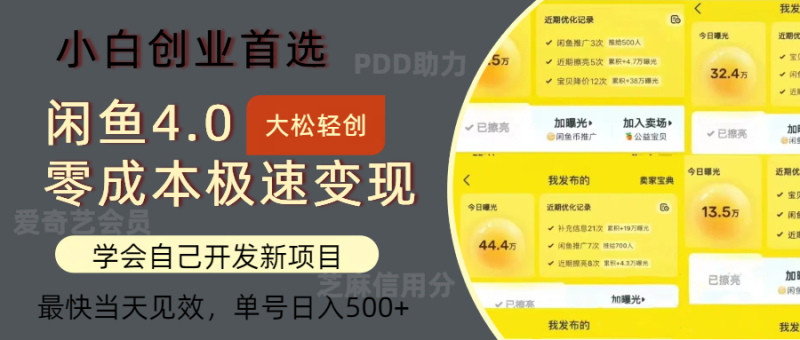 （12434期）闲鱼0成本极速变现项目，多种变现方式 单号日入500 最新玩法-51云资源