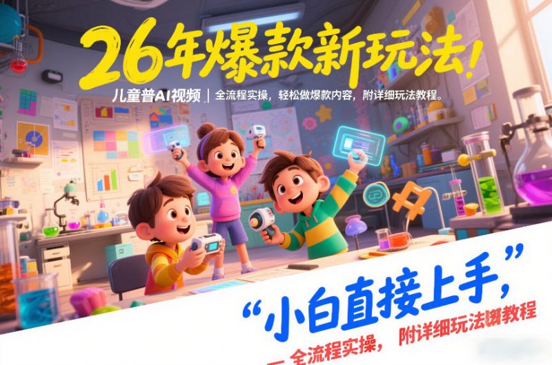 26年爆款新玩法，儿童科普AI视频，全流程实操，轻松做爆款内容，小白直接上手，附详细玩法教程-51云资源