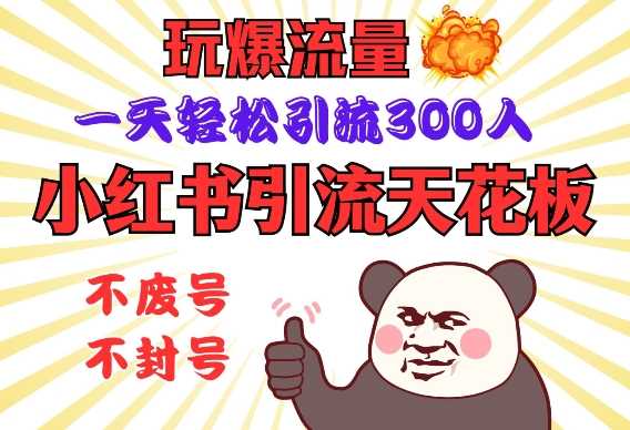 小红书引流天花板，玩爆流量，一天轻松引流300人，安全操作-51云资源