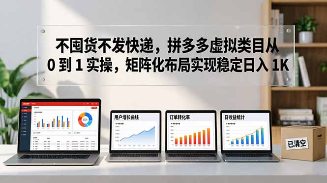 不囤货不发快递,拼多多虚拟类目从 0 到 1 实操,矩阵化布局实现稳定日入 1K-51云资源