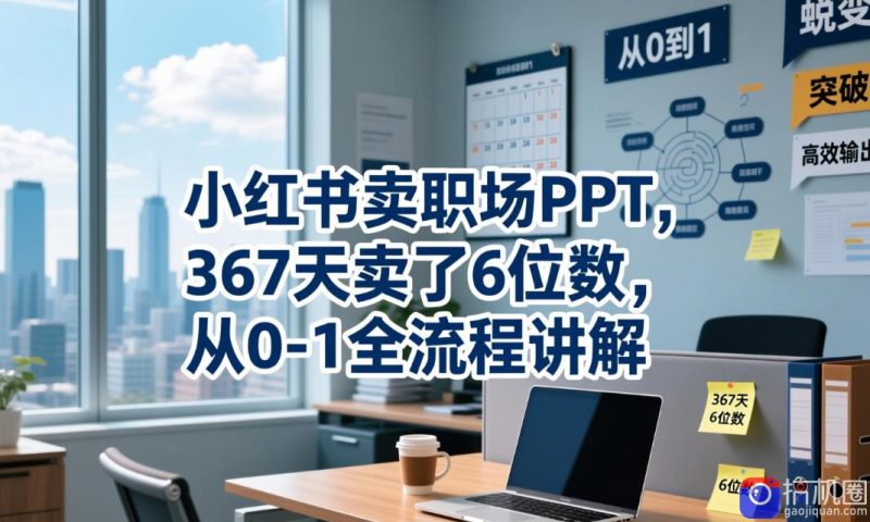 小红书卖职场PPT,367天卖了6位数,从0-1全流程讲解-51云资源