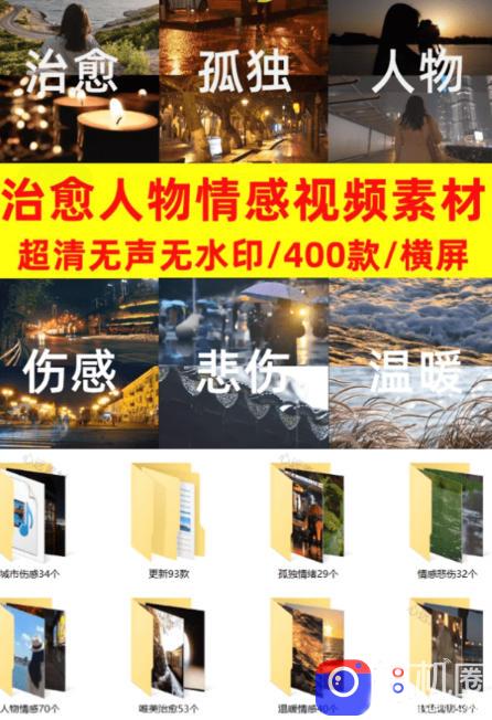 爆款短视频常用视频素材！抖音治愈伤感人物情感视频素材，400款合集，无声无水印，视频感氛围拉满