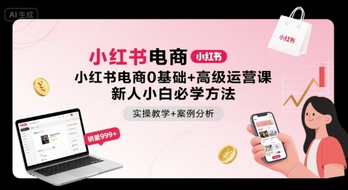 小红书电商0基础 高级运营课,新人小白必学方法,实操教学 案例分析