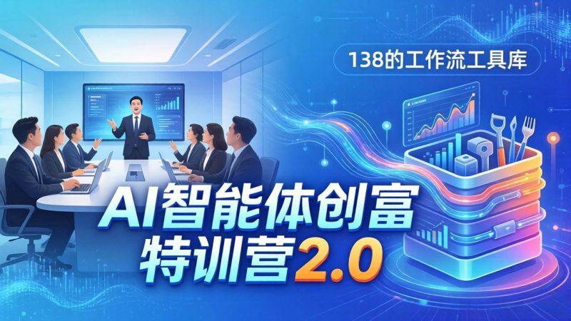（17833期）AI智能体创富训练营2.0：3天闭门直播 视频课 工具库，从0到1搭建智能体附138个工作流-51云资源
