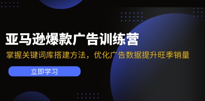（11858期）亚马逊爆款广告训练营：掌握关键词库搭建方法，优化广告数据提升旺季销量-51云资源