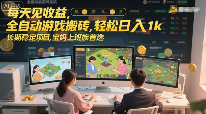 每天见收益,全自动游戏搬砖,轻松日入1k,长期稳定项目,宝妈上班族首选【揭秘】-51云资源