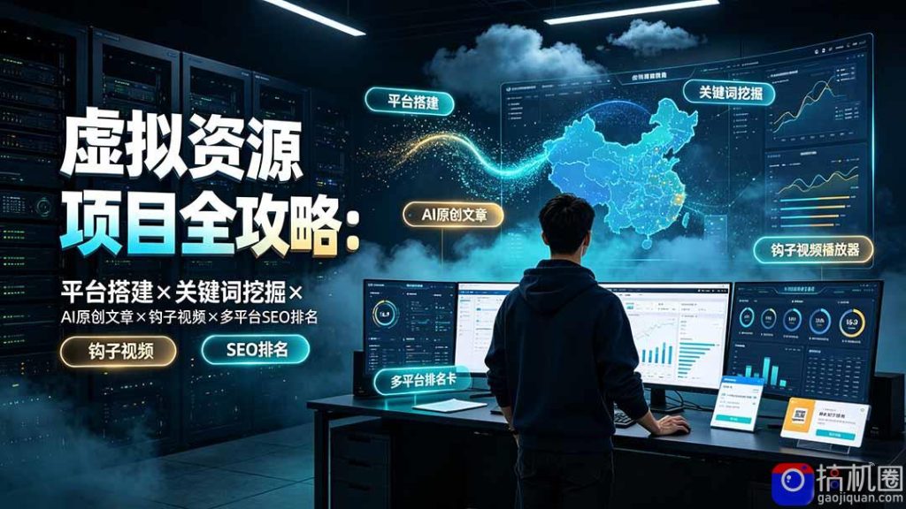 虚拟资源项目全攻略：平台搭建×关键词挖掘×AI原创文章×钩子视频×多平台SEO排名-51云资源