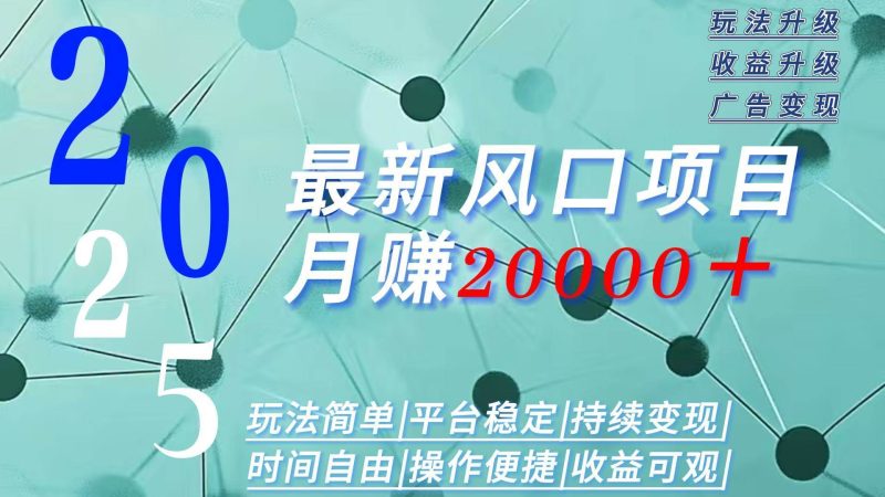 （15694期）2025广告赛道新风口-月赚2W＋玩法简单，时间自由-51云资源