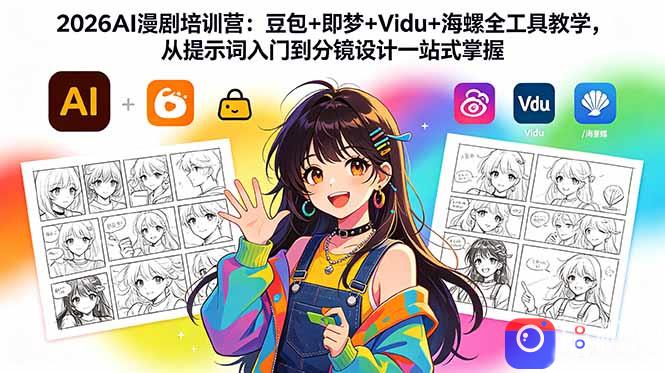 2026AI漫剧培训营：豆包 即梦 Vidu 海螺全工具教学，从提示词入门到分镜设计一站式掌握-51云资源