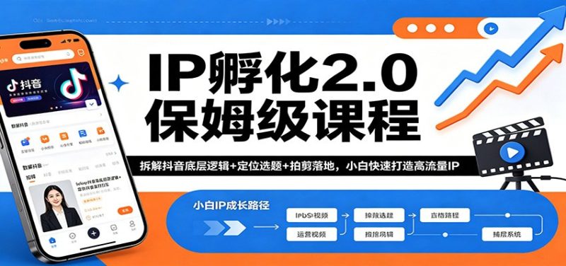 IP孵化2.0保姆级课程：拆解抖音底层逻辑 定位选题 拍剪落地，小白快速打造高流量IP-51云资源