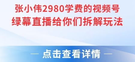 张小伟2980付费额视频号绿幕直播给你们拆解玩法-51云资源