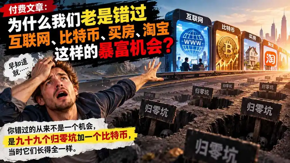 付费文章：为什么我们老是错过互联网、比特币、买 房、淘宝这样的暴富机会？-51云资源