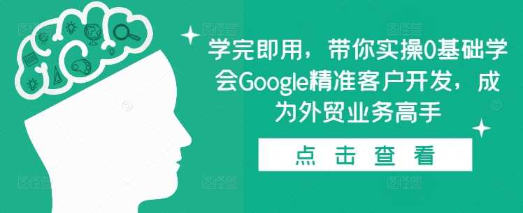 学完即用，带你实操0基础学会Google精准客户开发，成为外贸业务高手-51云资源
